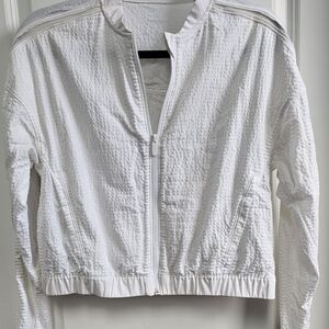 Lululemon Athletica White Bomber Jacket Textured